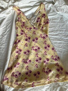 Princess Polly floral yellow mini dress